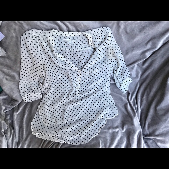 LC Lauren Conrad Tops - Lauren Conrad 3/4Sleeve Polka Dot Blouse